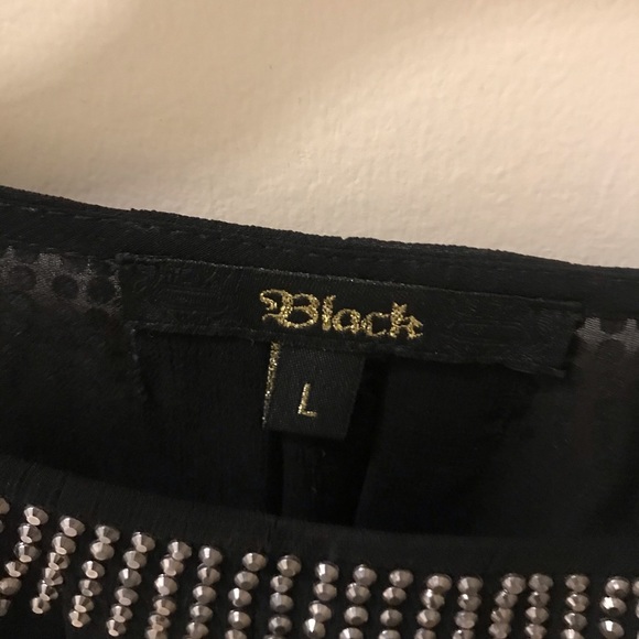 Black semi-sheer studded tunic dress - Picture 3 of 4